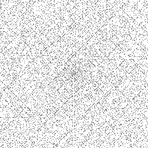An Ulam spiral consisting of the first 360,000 natural numbers.